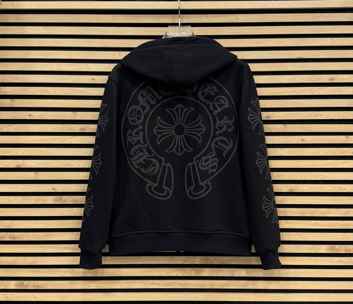 CHRHS09 Мъжки Суичър Zip-Up Black/Gray