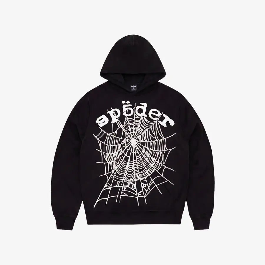 SP5DER001 Phantom Web Black Hoodie Мъжки Суичър Худи