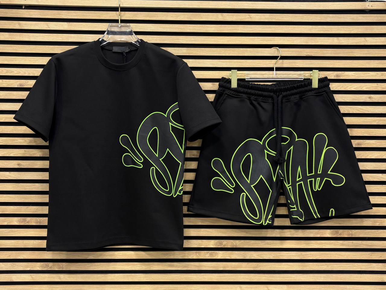 SYNWD023 Мъжки Къс Екип Black/Green