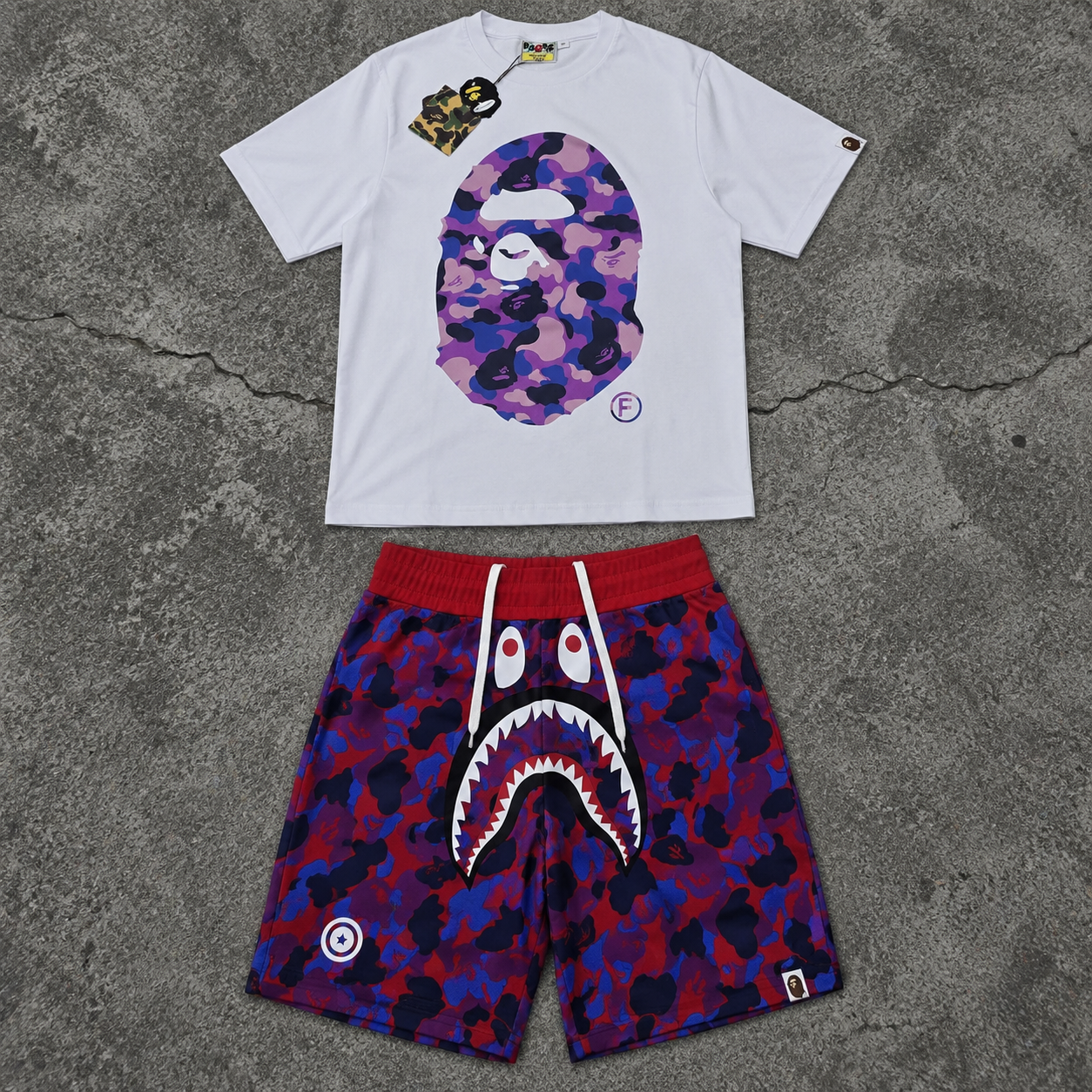 BAPE008 Мъжки Къс Екип Purple *LIMITED*