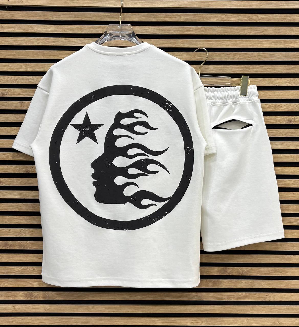 HELLSTAR004 Мъжки Летен Екип White