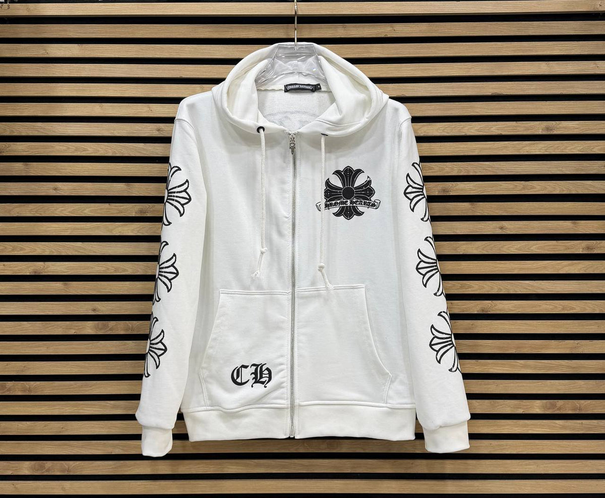 CHRHS08 Мъжки Суичър Zip-Up White