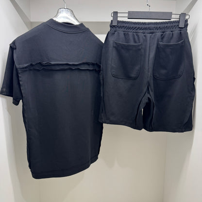 EKS001 Designer Short Set BLACK Мъжки Летен Екип