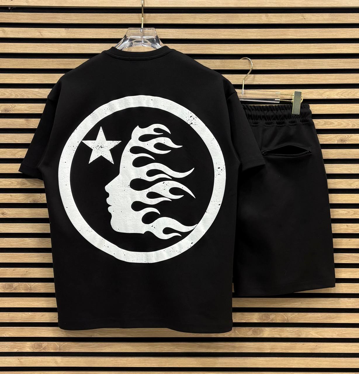 HELLSTAR001 Мъжки Летен Екип Black/White