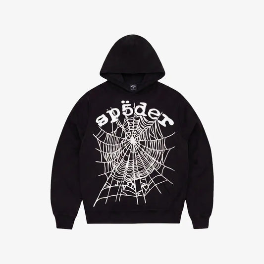 SP5DER001 Phantom Web Black Hoodie Мъжки Суичър Худи
