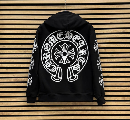 CHRHS10 Мъжки Суичър Zip-Up Black/White
