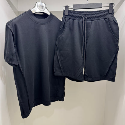 EKS001 Designer Short Set BLACK Мъжки Летен Екип