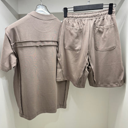 EKS002 Designer Short Set Beige Мъжки Летен Екип