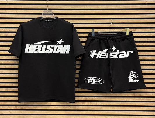HELLSTAR001 Мъжки Летен Екип Black/White