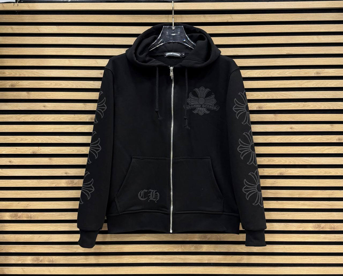 CHRHS09 Мъжки Суичър Zip-Up Black/Gray