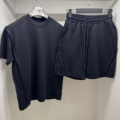 EKS001 Designer Short Set BLACK Мъжки Летен Екип