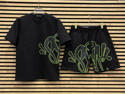 SYNWD023 Мъжки Къс Екип Black/Green