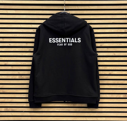 ESSTL001 Мъжки Суичър Zip-Up Black/White