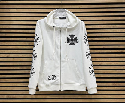 CHRHS08 Мъжки Суичър Zip-Up White