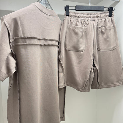 EKS002 Designer Short Set Beige Мъжки Летен Екип