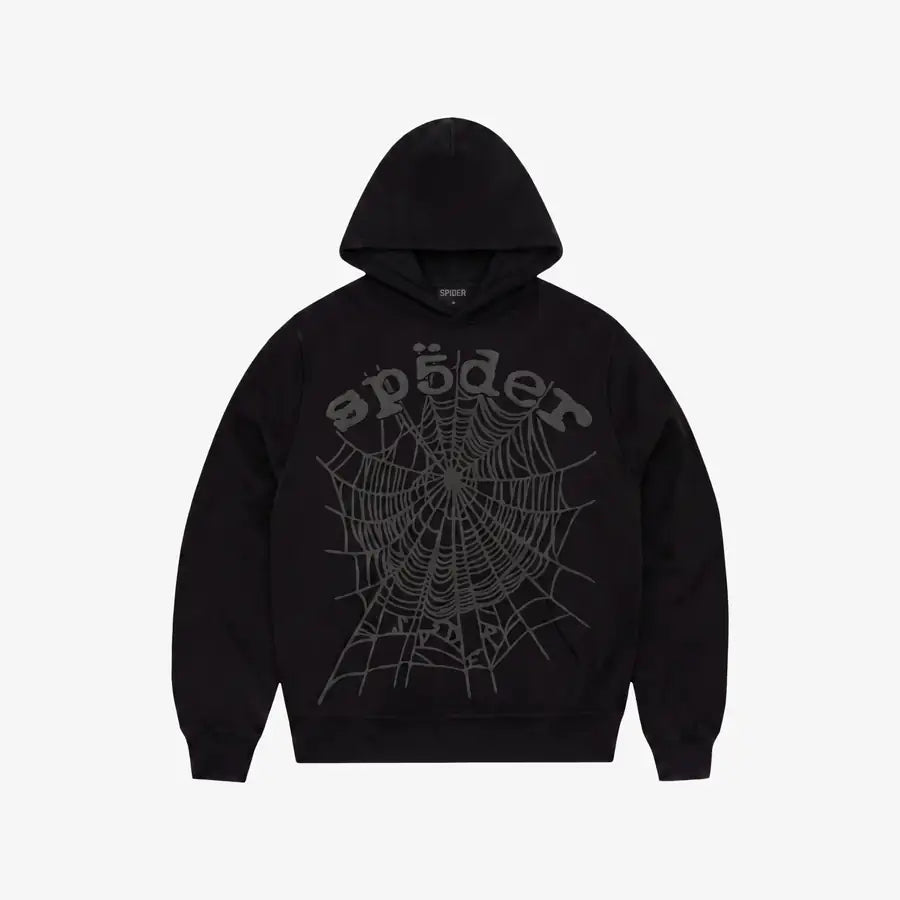 SP5DER002 Phantom Web Black Hoodie Мъжки Суичър Худи