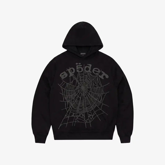 SP5DER002 Phantom Web Black Hoodie Мъжки Суичър Худи