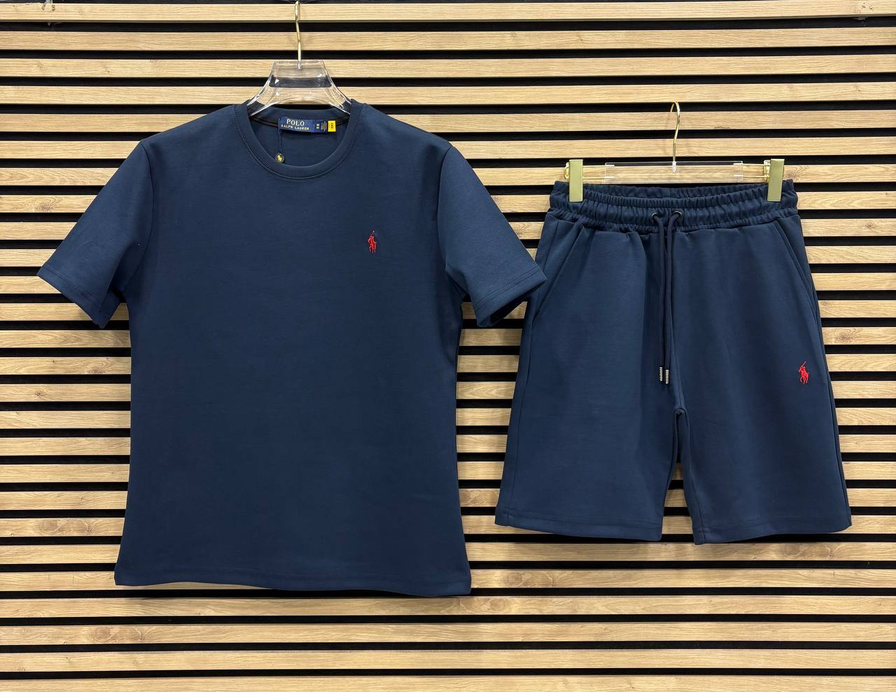 POL005 Мъжки Къс Летен Екип Navy Blue