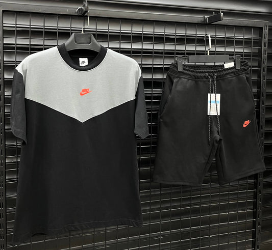 NKTCH007 Мъжки Летен Екип Black/Red