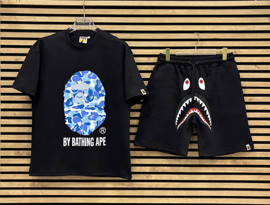 BAPE007 Мъжки Къс Екип Black/Blue