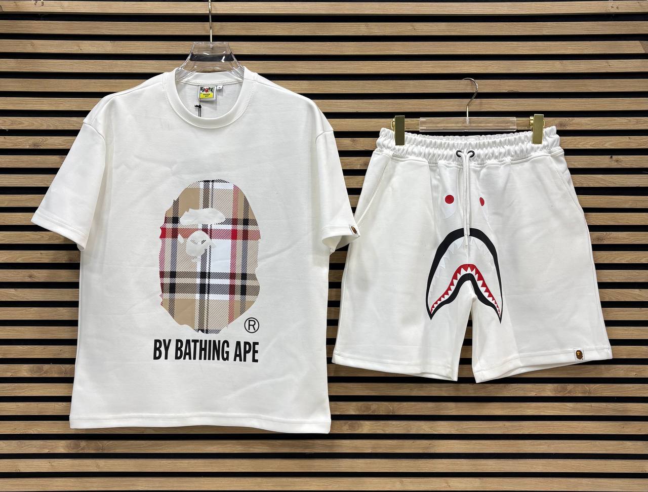 BAPE003 Мъжки Къс Екип White