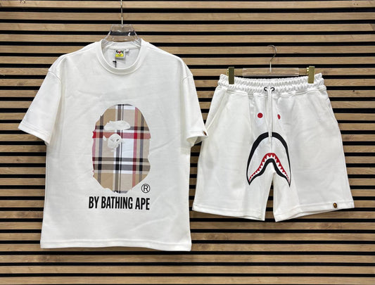 BAPE003 Мъжки Къс Екип White